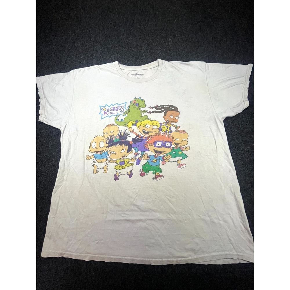 Nickelodeon T-Shirt Men's Large Gray Rugrats Graphic 2017 Cartoon Short Sleeve